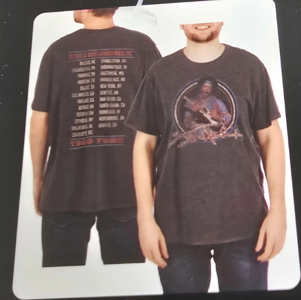 NWT Jimi Hendrix 1969 Tour Graphic Band Tee Men's Medium Gray T-shirt Unisex
